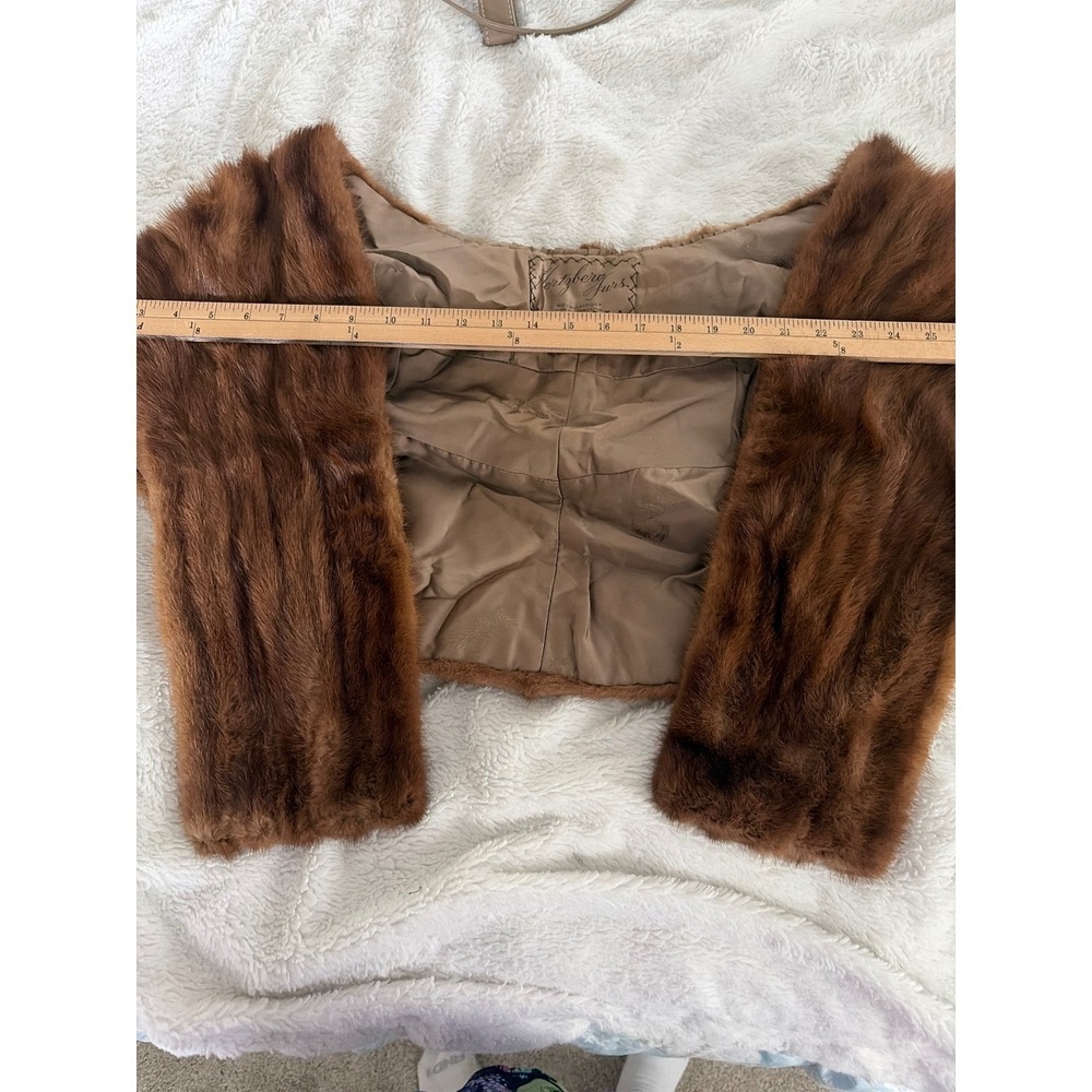Hertzberg Furs Vintage Brown Mink Fur Stole Wrap Shrug Capelet Mahogany - Picture 5 of 10
